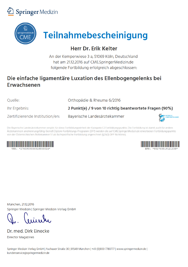 -12-21 Orthopadie Rheuma Die einfache ligamentare Luxation des Ellenbogengelenks bei Erwachsenen